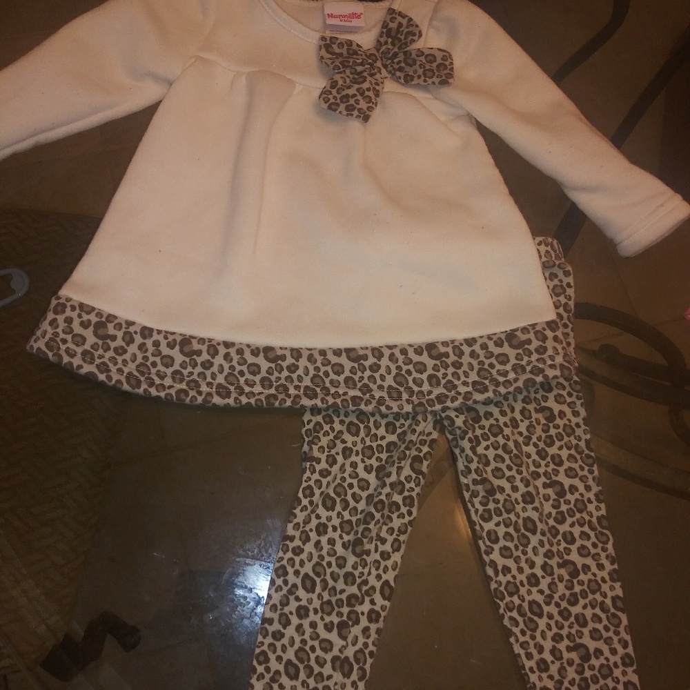 Nannette leopard print matching set 12 mo